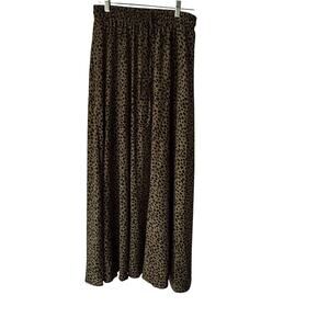 Bluetime Maxi Skirt Witchy Medium Brown Black Leopard Print Pull On Whimsigoth